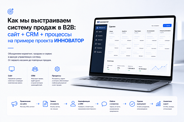 Как мы выстраиваем систему продаж в B2B: сайт + CRM + процессы на примере проекта ИННОВАТОР