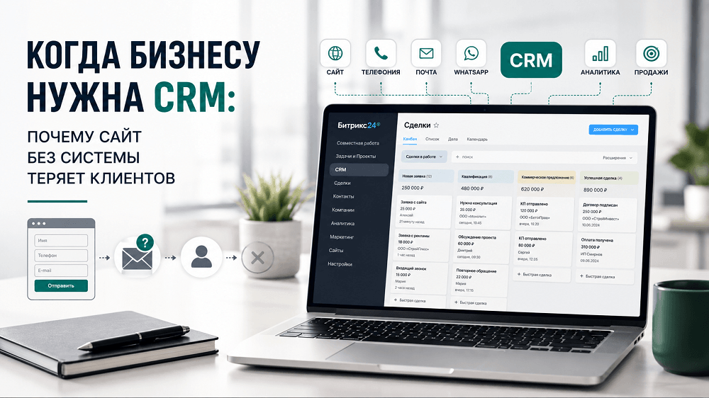 Узнайте, когда бизнесу действительно нужна CRM. Разбираем признаки потери клиентов, проблемы Excel и мессенджеров, интеграцию сайта и CRM